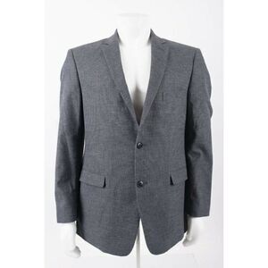 Harve Benard Mens Suit Jacket Blazer Sport Coat Sz 44R 44 Black Gray cotton NWOT